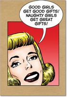 1967 'Good Girls' - Funny Merry Christmas Greeting Card with 5" x 7" Envelope by NobleWorks