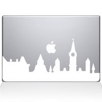 The Decal Guru 2075-MAC-13P-W London City Skyline Decal Vinyl Sticker, White, 13" MacBook Pro (2015 & Older)