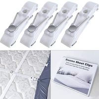 Siaomo Bed Sheet Holder Fasteners Clips Special for Thick Sheet Adjustable Fitted Sheet Straps Grippers Suspenders for Sofa Cover Mattress Pad Cover (4pcs/Set White)