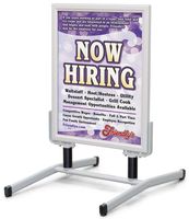 Displays2go Dual Sided 24 x 30 Inches Floor Standing Sidewalk Sign with Silver Aluminum Frame Sandwich Board, Steel Springs and Base (SS15A2228)