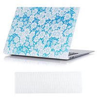2018 Macbook Pro 15.4 Inch Case and Keyboard Cover,Sunway Ultra Thin Beautiful Floral Hard Case Cover for 2018 Macbook Pro 15.4 Inch with Touch Bar(A1990 / A1707) - White Petals