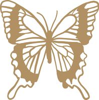 Butterfly Vinyl Decal - 8 Inches - For Cars, Trucks, Windows, Laptops, Tablets - High Quality, Outdoor-Grade 2.5mil Thick Vinyl - Gold