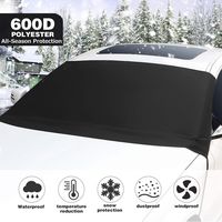 Kohree Car Windshield Snow Ice Cover, 600D Oxford Fabric with PVC Coating, Ice and Snow Defender Frost Guard Sun Shade Protector Waterproof Winter Windshield Cover for Most Cars Trucks SUV MPVs