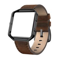 SWEES Leather Bands Compatible with Blaze Smart Watch, Genuine Leather Replacement Band with Metal Frame Small & Large for Women Men, Champagne Gold, Rose Gold, Black, Brown, White, Grey, Beige