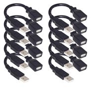 SNDIA Universal USB 2.0 Extension Cable - A-Male to A-Female Extender Cord for Printer, Playstation Camera, Webcam, USB Headset, Security Camera - 15 cm (20-Pack)