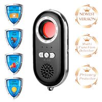Camera Detector Anti Theft Alarm Hidden Pinhole Camera Finder Anti Spy Personal Security Alarm Motion Vibration Sensor Infrared Laser Scanning Function LED Flashlight Travel Safety (Black)