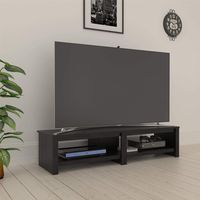 REALROOMS Tally TV Stand for TVs up to 74", Black Oak