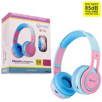 Father's Day Deal! Contixo KB2600 Kid Safe 85db Foldable Wireless Bluetooth Headphone Built-in Microphone, Micro SD Card Music Player, FM Stereo Radio (Black) - Best Gift