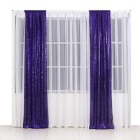 SquarePie Sequin Backdrop 2FTx8FT Purple 2pcs Curtain Background for Photo Booth Photography Wedding Patry Christmas Decoration