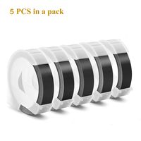 Embossing Label Tape Compatible with Dymo Label Maker,3/8 Inch 3D Plastic Labels Replacement for Dymo Organizer Xpress 12965 DYM 12966 Office Mate II (White on Black)