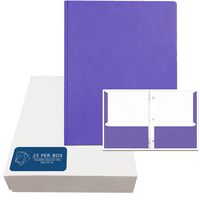 Roaring Spring Embossed 2-Pocket Folders with Prongs.  25/box.  Purple only