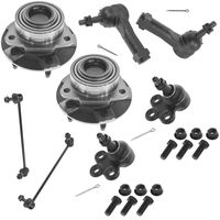 8 Piece Steering & Suspension Kit Wheel Hub & Bearings Tie Rods Ball Joints