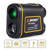 BNISE 1100Yards 1000m Laser Hunting Rangefinder with Pinsensor Flag-Lock for Golf Sports Wildlife Forestry 6X Magnification Distance Speed Angle Scan Measurement USB Charging