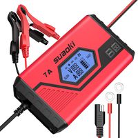 SUAOKI Smart Battery Charger/Portable Battery Maintainer Waterproof 12V 7A/3.5A Fully Automatic Trickle Charger for Car Truck Motorcycle Boat RV Lawn Mower SLA Wet MF GEL AGM 12V LiON Battery（ICS7+）