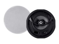 Monoprice Alpha 2-Way Ceiling Speakers - 6.5 Inch (Pair) Carbon Fiber, Paintable Magnetic Grille, Louder with Less Power