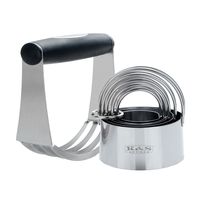 K&S Artisan Pastry Cutter Set Professional QUALITY Dough Blender + 5 Round Biscuit Cutter set with Handle Cookie Cutters Circle Heavy Duty Baking Dough Tools & Pastry Utensils in a Gift Box