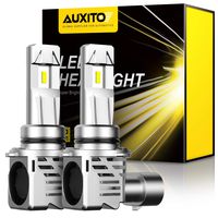 AUXITO 9006 LED Headlight Bulbs 12000LM Per Set 6500K Xenon White Mini Size HB4 Wireless Headlight, Pack of 2
