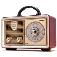 PRUNUS J-110 Retro Radio Bluetooth AM FM Portable Radio AC Battery Operated Vintage Tabletop Radio with Big Frequency Scale, Enhanced Bass, Remote Control, AUX TF Card USB Disk MP3 Player(Silver)