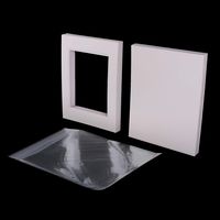 Art Emotion Complete 10 Sets, 5 x 7" Ivory White Double Picture Mats Board Set Including: 10 pcs Size 5"x7" Acid-Free re-Seal Clear Bags + Beveled Photo mats White core + Ivory White Backing Boards