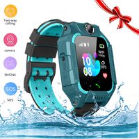 zqtech Smart Watch for Kids GPS Tracker - IP67 Waterproof Smartwatches with SOS Voice Chat Camera Flashlight Alarm Clock Digital Wrist Watch Smartwatch Girls Boys Birthday Gifts (02 Waterproof Green)
