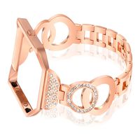 Nigaee for Fitbit Blaze Bands for Women Small, Stainless Steel Metal Replacement Band with Frame Compatible for Fitbit Blaze, Rhinestone Bling Accessories Wristband Strap-Gold