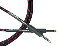 Conquest Sound CIC6-11 Hi Definition 6-Foot 1/4-Inch Guitar/Instrument Cable Woven Jacket - Black/Red