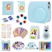 Amarcor Instax Mini 9 Camera Accessories Set for Fujifilm Instax Mini 9/ Mini 8/ Mini 8+ Camera,Includes Mini 9 Case/Albums/Six Color Filters/Selfie Lens/Camera Sticker (12 in 1 Ice Blue)