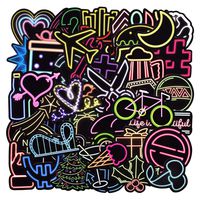 Laptop Stickers, Water Bottle Stickers for Laptop Water Bottles Hydro flask Car Bumper Skateboard Guitar Bike Luggage Waterproof Vinyl Decals Cool Graffiti Stickers Pack (50 Pcs Neon Stickers)