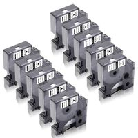 Absonic 10 Refill Replace Dymo D1 Labels Tape 45013 S0720530 1/2 inch(12mm) W x 23 Feet(7m) L Black on White Labeling Tape Compatible for DYMO PnP 260P 210D 280 420 160 450D LabelManager