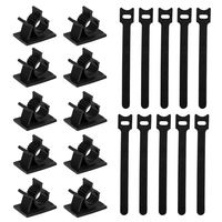 Kootek 60+30 Pcs Cable Management Kits, 60 Pcs Reusable Fastening Cable Ties, 30 Pcs Adhesive Cable Clips, Flexible Wire Organizer Cord Holder Wrap Straps Clamp for Office PC Computer Home TV Audio