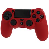 Assecure Pro red soft silicone skin grip protective cover for Sony PS4 controller rubber bumper case with ribbed handle grip [Playstation 4]