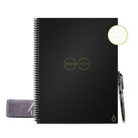 Rocketbook Smart Reusable Notebook - Dot-Grid Eco-Friendly Notebook with 1 Pilot Frixion Pen & 1 Microfiber Cloth Included - Infinity Black Cover, Letter Size (8.5" x 11")