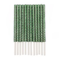 Rhinestone Bling Paper Sticks for Lollipop Cake Pop Apple Candy Buffet Treat Party Favor 6 inch (Light Green, 24)