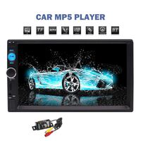 Latest 2din Car Radio Stereo 7" Touch Screen Car MP5 Player in Dash Head Unit Bluetooth Hands Free FM/TF/USB.SWC/AUX/Video with Rear View Camera