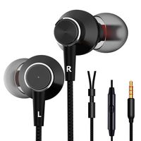 Earbuds, VOHECHS 3.5mm Ergonomic Comfortable Earphones, Wired Hi-Fi in-Ear Sport Headphone with Microphone, Crystal Clear Sound, Noise Canceling, for Smartphone, iOS, Laptop/PC, Samsung (Black)