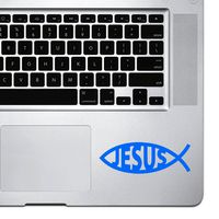 StickAny Palm Series Jesus Fish Sticker for MacBook Pro, Chromebook, and Laptops (Blue)