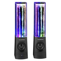SoundSOUL Bluetooth Speakers Water Dancing Wireless Speakers Light Show Water Fountain Speaker for Christmas (Dual 3W Speakers, 4 Colored LEDs, Built-in Rechargeable 1800mAh Battery) - Black