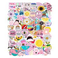 Vsco Cute Stickers for Water Bottles,103pcs Mini Ins Vinyl Sticker for Laptop Phone Computer PC Water Bottle Bike Helmet Car Motorcycle Bumper Luggage Helmet Skateboard Snowboard (103-yellow&Pink)