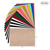 JANDJPACKAGING Heat Transfer Vinyl HTV Bundle 10"x12" - 25 Pack Assorted Colors HTV Vinyl, Iron On Vinyl for Cricut & Silhouette Cameo, Bonus Teflon for Heat Press Machine