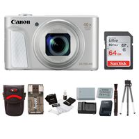 Canon Powershot SX730 Digital Camera (Silver) + 64GB Kit + Battery + Bundle