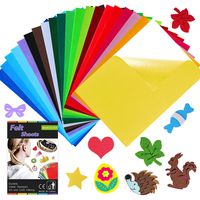 Caydo 20 Pieces Craft Adhesive Back Felt Sheets in 20 Colors Multi-Purpose for DIY Art and Craft Making