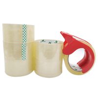 No Noise Quiet Clear Packing Tape, Heavy Duty Packaging Tape, Refill Rolls for Sealing Packing and Shipping, 2.4Mil 1.88Inch 55Yards 6rolls, with Free Dispenser, BOMEI PACK