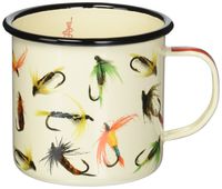 Gentlemen's Hardware AGAM017 Fishing Hooks Sportsman's Camping and Outdoor Enamel Mug, White