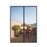 MAGZO Magnetic Screen Door 48 x 80, Reinforced Fiberglass Mesh Curtain Double Door Mesh with Full Frame Hook&Loop Fits Door Size up to 48"x80" Max-Grey