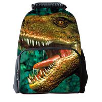 OpetHome 3D Animal Print Backpack 15" Laptop Bag School Bookbag Vivid Dinosaur Face Backpack
