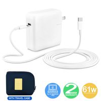 61W USE-C Power Adapter Charger for MacBook Pro 13 inch with 6.5Ft Type-C Charge Cable & a Travel Carrying Pouch