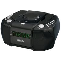 JENSEN JCR-310 AM/FM Stereo Dual Alarm Clock Radio with Top Loading CD Player, Digital Tuner and Aux Input