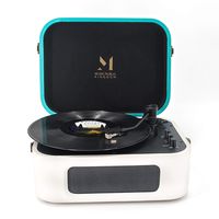 Record Player Bluetooth, MPK Turntable Record Player with 2 Built-in Stereo Speaker, Turntable 2-Speed Vinyl Record Player , for 7/10/12inch Vinyl Records, Equipped RCA, Suitcase Design（White）