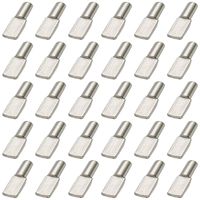AxeSickle 5mm Shelf Support Shelf Pins Kit 60Pcs Nickel Plated Spoon Shape Cabinet Furniture Shelf Support Pegs Perfect for Shelf Holes on Cabinets, Entertainment Centers.