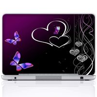 Meffort Inc 15 15.6 Inch Laptop Notebook Skin Sticker Cover Art Decal (Free Wrist pad) - Purple Flower Butterfly